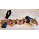 Preťahovadlo s králičou kožušinou ,,blue & pink"