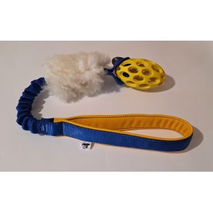 Preťahovadlo s ovčou kožušinou a JW rugby ,,BLUE & YELLOW"